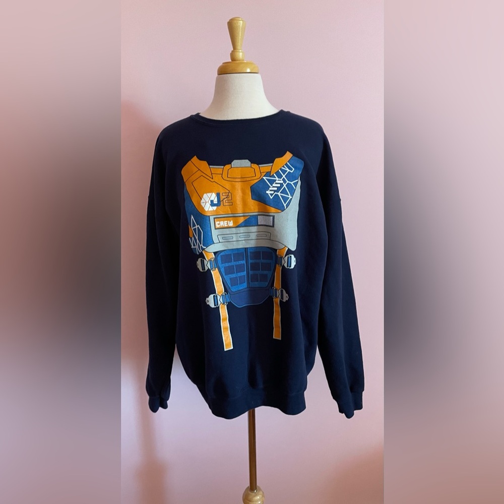 Jerzees Navy “Lost in Space” Crew Sweatshirt